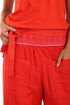 Embroidered linen belt